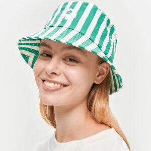 NWOT MARIMEKKO Kioski Tasaraita Unikko Women's Bucket Hat - Size L